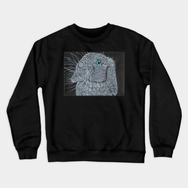 White bunny Crewneck Sweatshirt by SamsArtworks